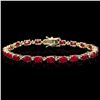 Image 1 : `14k Gold 13ct Ruby 0.55ct Diamond Bracelet