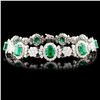 Image 1 : 18K Gold 15.04ct Emerald & 7.29ctw Diamond Bracele