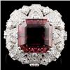 Image 1 : 18K Gold 7.23ct Tourmaline & 1.56ctw Diamond Ring
