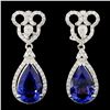 Image 1 : 14K Gold 7.58ctw Tanzanite & 1.27ctw Diamond Earri