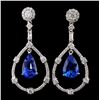 Image 1 : 18K Gold 6.53ct Sapphire & 1.79ct Diamond Earrings