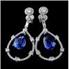 Image 2 : 18K Gold 6.53ct Sapphire & 1.79ct Diamond Earrings