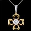 Image 2 : 18K Two Tone Gold 0.30ct Diamond Pendant
