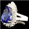 Image 2 : 18K Gold 7.45ct Tanzanite & 1.31ctw Diamond Ring