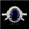 Image 1 : 18K W Gold 1.67ct Sapphire & 0.53ct Diamond Ring