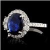 Image 2 : 18K W Gold 1.67ct Sapphire & 0.53ct Diamond Ring