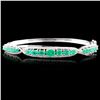 Image 1 : 14K Gold 2.60ctw Emerald & 0.63ctw Diamond Bangle