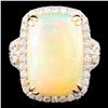 Image 1 : 18K Gold 8.87ct Opal & 1.04ctw Diamond Ring