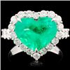Image 1 : 18K Gold 3.71ct Emerald & 1.47ctw Diamond Ring