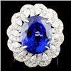 Image 1 : 18K Gold 10.73ct Tanzanite & 1.67ctw Diamond Ring