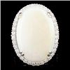 Image 1 : 18K Gold 22.53ct Opal & 1.68ctw Diamond Ring