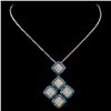 Image 2 : 14K White Gold 1.88ctw Fancy Color Diamond Pendant