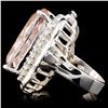 Image 3 : 14K Gold 21.01ct Morganite & 1.05ctw Diamond Ring