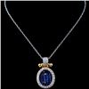 Image 1 : 18K Gold 1.53ct Sapphire & 0.45ct Diamond Pendant
