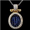 Image 2 : 18K Gold 1.53ct Sapphire & 0.45ct Diamond Pendant
