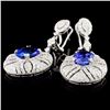 Image 2 : 18K Gold 7.32ctw Tanzanite & 4.08ctw Diamond Earri