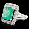 Image 2 : 18K Gold 4.25ct Emerald & 1.39ctw Diamond Ring