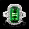 Image 1 : 18K White Gold 4.09ct Tsavorite & 1.11ct Diamond R