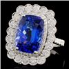 Image 2 : 18K White Gold 6.76ct Tanzanite & 1.55ct Diamond R