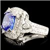 Image 2 : 18K Gold 5.13ct Tanzanite & 1.85ctw Diamond Ring