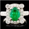 Image 1 : 18K Gold 1.58ct Emerald & 0.83ctw Diamond Ring