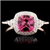 Image 1 : 14K Gold 0.90ct Tourmaline & 0.29ctw Diamond Ring