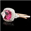 Image 2 : 14K Gold 0.90ct Tourmaline & 0.29ctw Diamond Ring