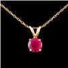 Image 1 : 14K Gold 1.00ct Ruby Pendant