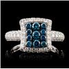 Image 1 : 14K White Gold 1.50ctw Fancy Color Diamond Ring