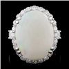 14K White Gold 4.89ct Opal & 1.05ctw Diamond Ring