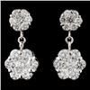 14K White Gold 3.13ctw Diamond Earrings