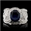 14K White Gold 2.50ct Sapphire & 1.36ct Diamond Ri