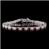 14K White Gold 3.75ct Ruby & 0.85ct Diamond Bracel