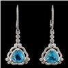 Image 1 : 14K White Gold 2.87ct Apatite & 0.69ct Diamond Ear