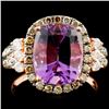 Image 1 : 14K Gold 3.40ct Amethyst & 0.81ctw Diamond Ring