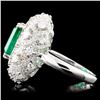 Image 3 : 18K Gold 3.94ct Emerald & 1.61ctw Diamond Ring