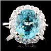 Image 1 : 18K Gold 3.83ct Tourmaline & 1.48ctw Diamond Ring