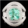 Image 1 : 18K Gold 3.87ct Emerald & 2.13ctw Diamond Ring