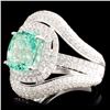 Image 2 : 18K Gold 3.87ct Emerald & 2.13ctw Diamond Ring