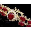 Image 2 : `14k Gold 24.5ct Ruby 0.40ct Diamond Bracelet