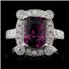 Image 1 : 18K White Gold 3.09ct Spinel & 1.00ct Diamond Ring