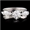 Image 1 : Solid Platinum 0.86ctw Diamond Ring