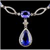 Image 2 : 14K Gold 27.20ctw Tanzanite & 3.98ct Diamond Neckl