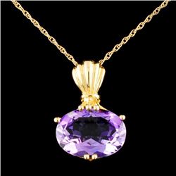 14K Gold 6.45ct Amethyst Pendant