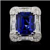 Image 1 : 18K Gold 10.71ct Tanzanite & 1.70ctw Diamond Ring