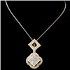 Image 1 : 18K Two Tone Gold 1.24ctw Diamond Pendant