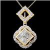 Image 2 : 18K Two Tone Gold 1.24ctw Diamond Pendant