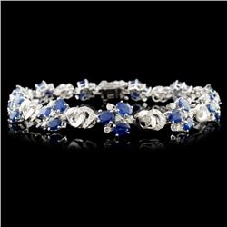 14K Gold 7.72ctw Sapphire & 1.49ctw Diamond Bracel