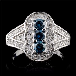 18K White Gold 0.83ctw Fancy Color Diamond Ring