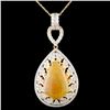 Image 2 : 18K Gold 7.28ct Opal & 1.88ctw Diamond Pendant